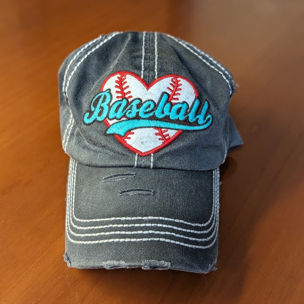 New Baseball Distressed Women's Ball Cap! NWT